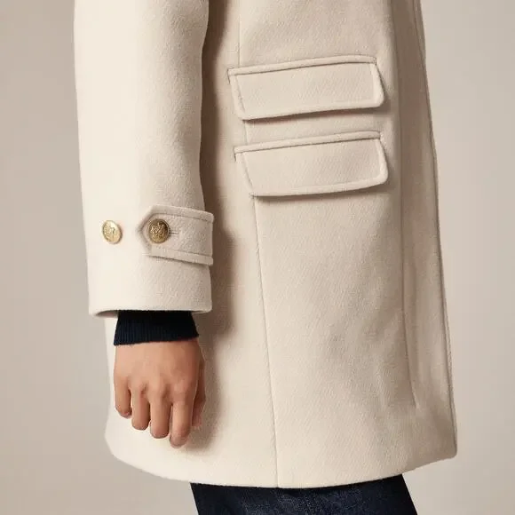 J. Crew Women's Toscana Coat in Italian Stadium-Cloth Wool Blend Natural 16 NWT